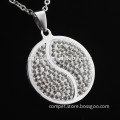 Stainless steel diamond Tai Chi Yin Yang necklace jewelry wholesale